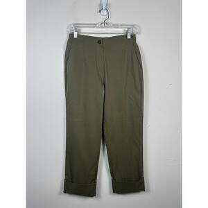 Peter O Mahler Green Cuffed Ankle Length Pants Size 1/Small Capsule Wardrobe EUC